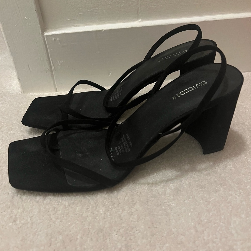 Divided Strappy Heels - Black